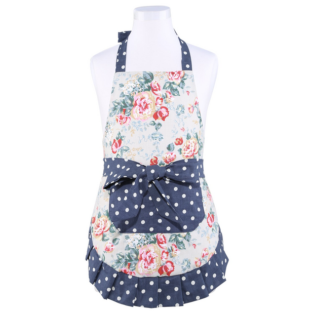 NEOVIVA Cotton Toddler Kitchen Apron with Pocket for Kid Girls, Lining Applied, Style Kathy