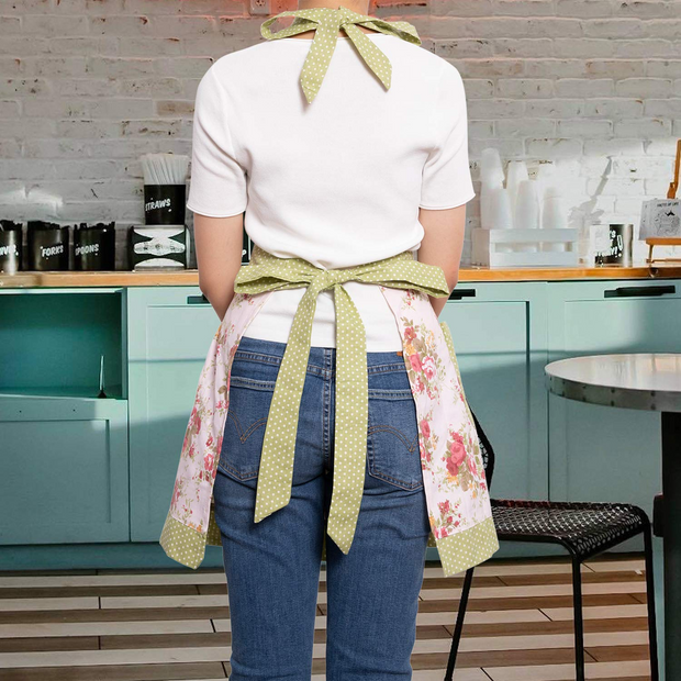 NEOVIVA Kitchen Apron for Women with Pockets, Cute Funny Aprons Cooking Aprons for Women Vintage Apron Dress for Baking BBQ