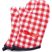 NEOVIVA Quilted Cotton Heat Resistant Adult Oven Mitts, Set of 2