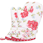 NEOVIVA Quilted Cotton Heat Resistant Adult Oven Mitts, Set of 2