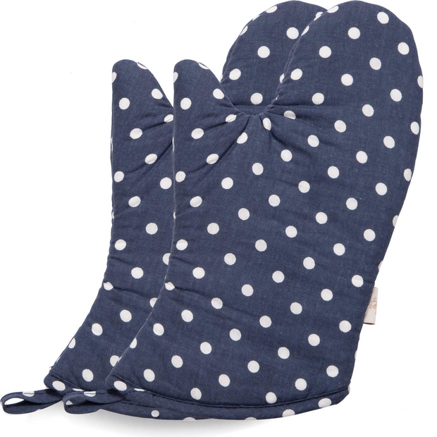 NEOVIVA Quilted Cotton Heat Resistant Adult Oven Mitts, Set of 2
