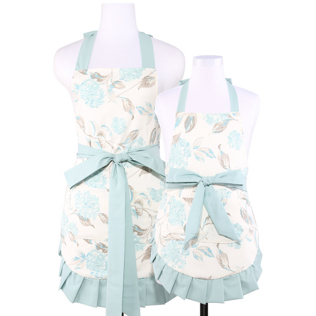 NEOVIVA Cotton Flirty Kitchen Apron with Big Pocket for Mama and Me, Lining Applied, Style Kathy