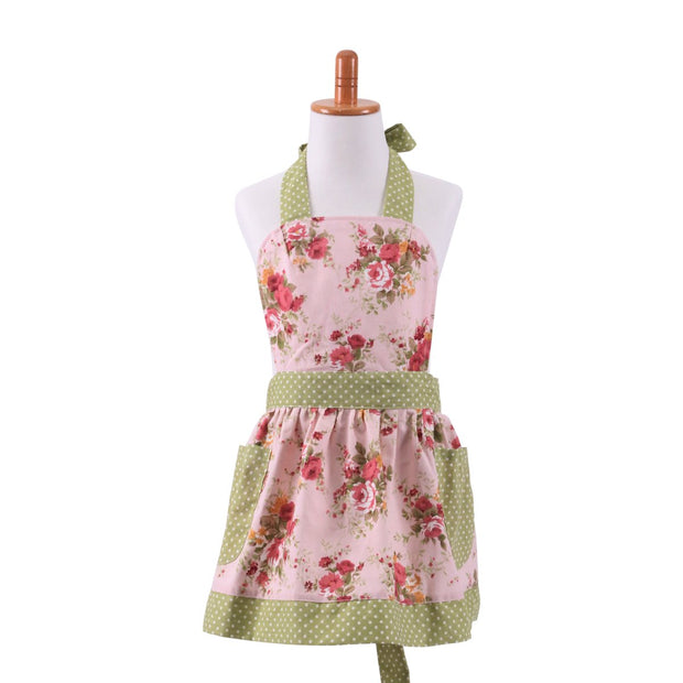 NEOVIVA Cotton Toddler Kitchen Apron with Pocket for Kid Girls, Lining Applied, Style Kathy