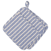 NEOVIVA Quilted Denim Kitchen Pot Holder Set of 2 with Loop, 8”x8” Hot Pot Holders Heat Resistant with Pocket for Easy Grip