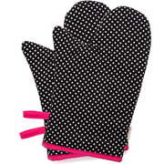 NEOVIVA Quilted Cotton Heat Resistant Adult Oven Mitts, Set of 2