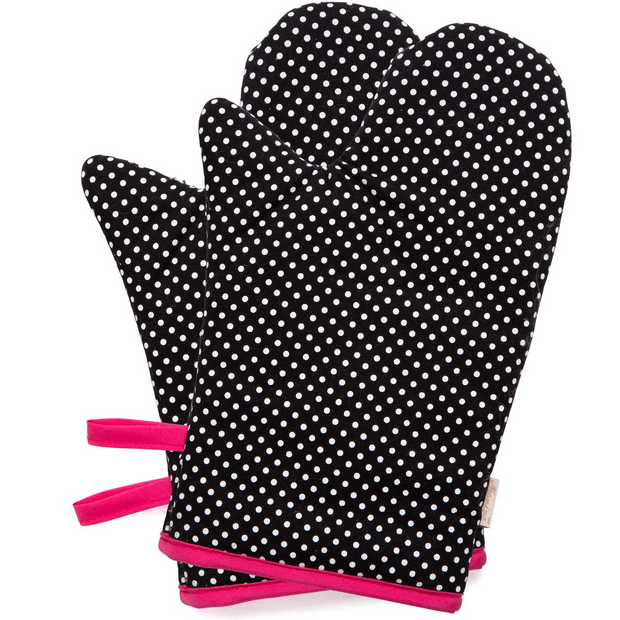 NEOVIVA Quilted Cotton Heat Resistant Adult Oven Mitts, Set of 2
