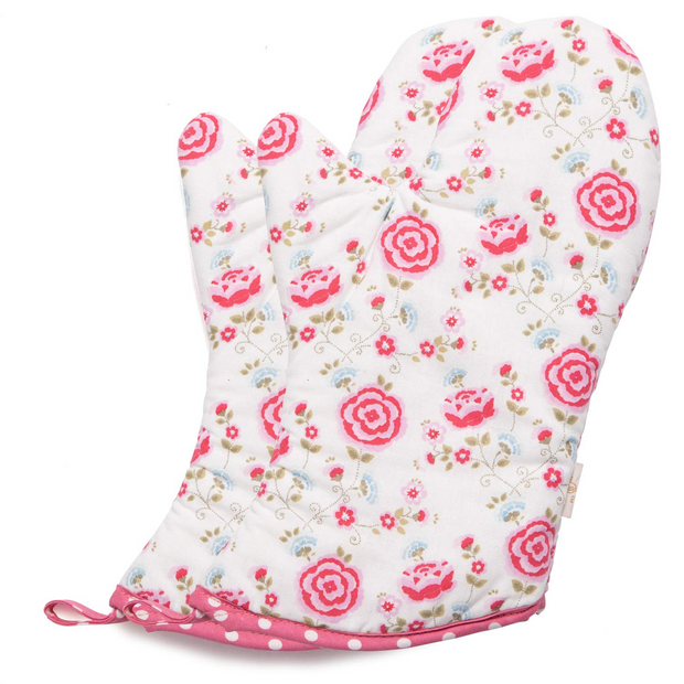 NEOVIVA Quilted Cotton Heat Resistant Adult Oven Mitts, Set of 2