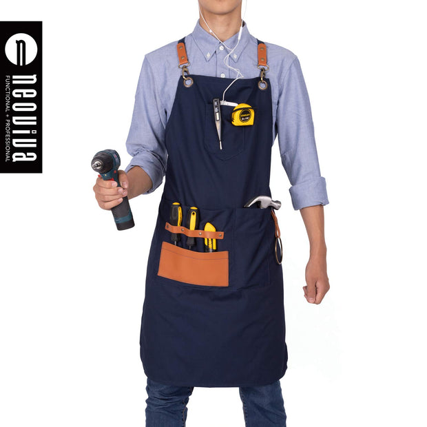 NEOVIVA Stylish Tool Apron for Chef Women Men with Pockets, Funny Work Apron