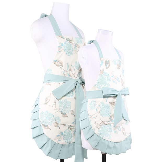 NEOVIVA Cotton Flirty Kitchen Apron with Big Pocket for Mama and Me, Lining Applied, Style Kathy
