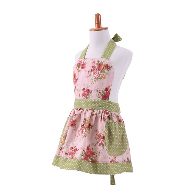 NEOVIVA Cotton Toddler Kitchen Apron with Pocket for Kid Girls, Lining Applied, Style Kathy