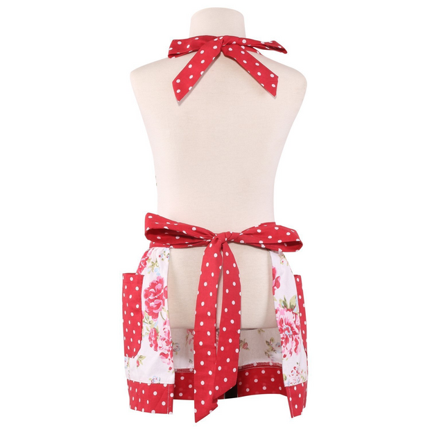 NEOVIVA Cotton Toddler Kitchen Apron with Pocket for Kid Girls, Lining Applied, Style Kathy