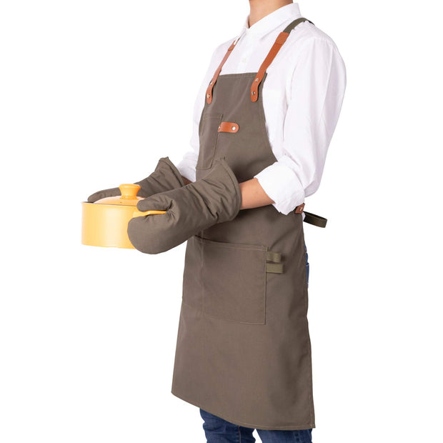 NEOVIVA Stylish Tool Apron for Chef Women Men with Pockets, Funny Work Apron