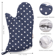 NEOVIVA Quilted Cotton Heat Resistant Adult Oven Mitts, Set of 2