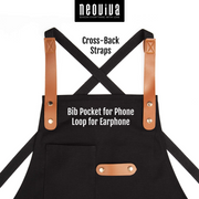 NEOVIVA Stylish Tool Apron for Chef Women Men with Pockets, Funny Work Apron