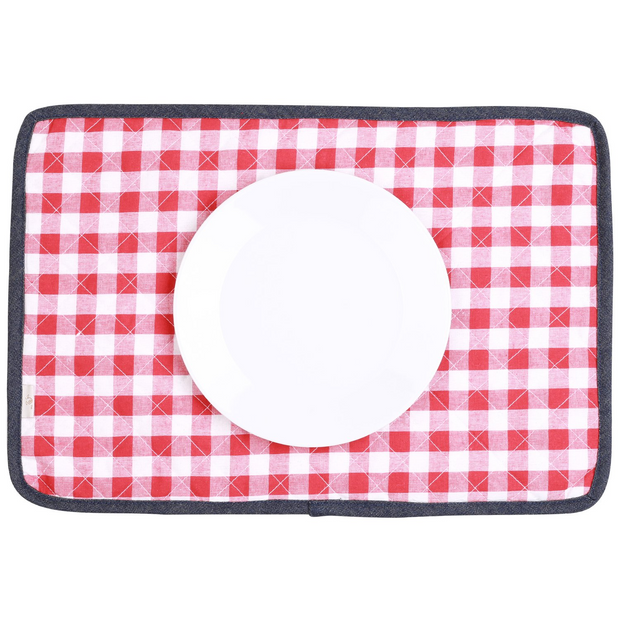 NEOVIVA Quilted Denim Placemats for Kitchen Table, Set of 4