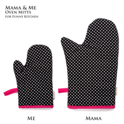 NEOVIVA Quilted Cotton Heat Resistant Adult Oven Mitts, Set of 2