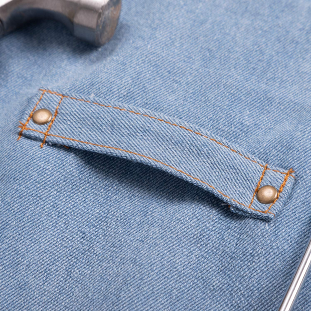 NEOVIVA Stylish Denim Apron for Chef Women Men with Multi-Purpose Tool Pockets, Professional Grilling BBQ Aprons