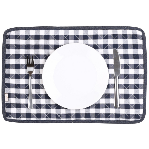 NEOVIVA Quilted Denim Placemats for Kitchen Table, Set of 4