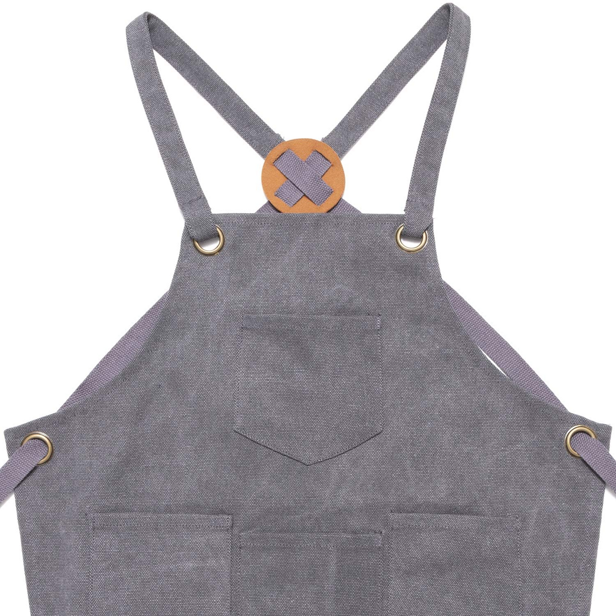 NEOVIVA Heavy Duty Work Apron for Kid Boys with Pockets and Adjustable Cross-Back Straps, Durable Canvas Tool Apron for Son, Style Drew, Golden Rod