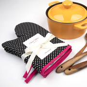 NEOVIVA Quilted Cotton Heat Resistant Adult Oven Mitts, Set of 2