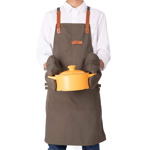 NEOVIVA Stylish Tool Apron for Chef Women Men with Pockets, Funny Work Apron