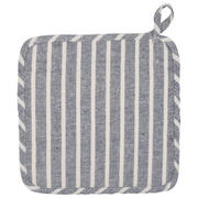 NEOVIVA Quilted Denim Kitchen Pot Holder Set of 2 with Loop, 8”x8” Hot Pot Holders Heat Resistant with Pocket for Easy Grip