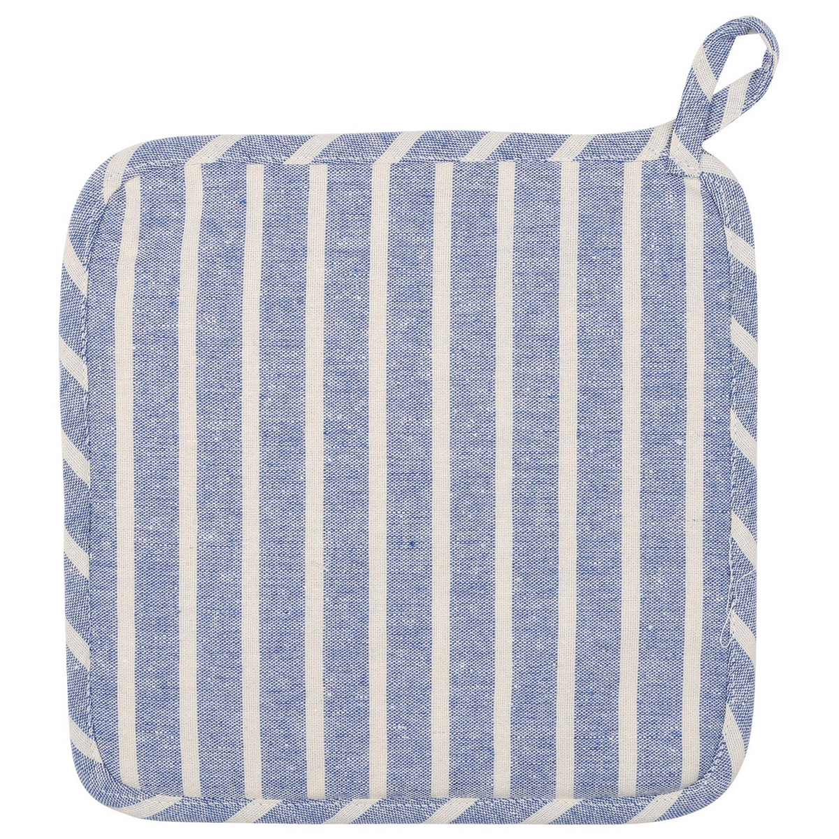 NEOVIVA Quilted Denim Kitchen Pot Holder Set of 2 with Loop, 8”x8” Hot Pot Holders Heat Resistant with Pocket for Easy Grip