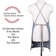 NEOVIVA Stylish Denim Apron for Chef Women Men with Multi-Purpose Tool Pockets, Professional Grilling BBQ Aprons