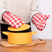 NEOVIVA Quilted Cotton Heat Resistant Adult Oven Mitts, Set of 2