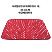 NEOVIVA Quilted Denim Placemats for Kitchen Table, Set of 4