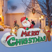 JOIONE 9.5FT Merry Christmas Inflatables with Santa, Reindeer & Gingerman, Build-in 5LED Lights Blow Up Christmas Inflatables Outdoor Decorations for Xmas Party, Indoor, Yard, Lawn, Garden Winter Decorations