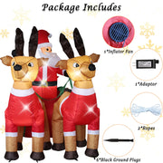 LUSHARBOR Christmas Inflatables Outdoor Decorations, Christmas Santa Claus on Sleigh with Reindeers & Gift Boxes, Blow up Xmas Yard Decorations with 6 Built-in LED Lights for Xmas Holiday Party
