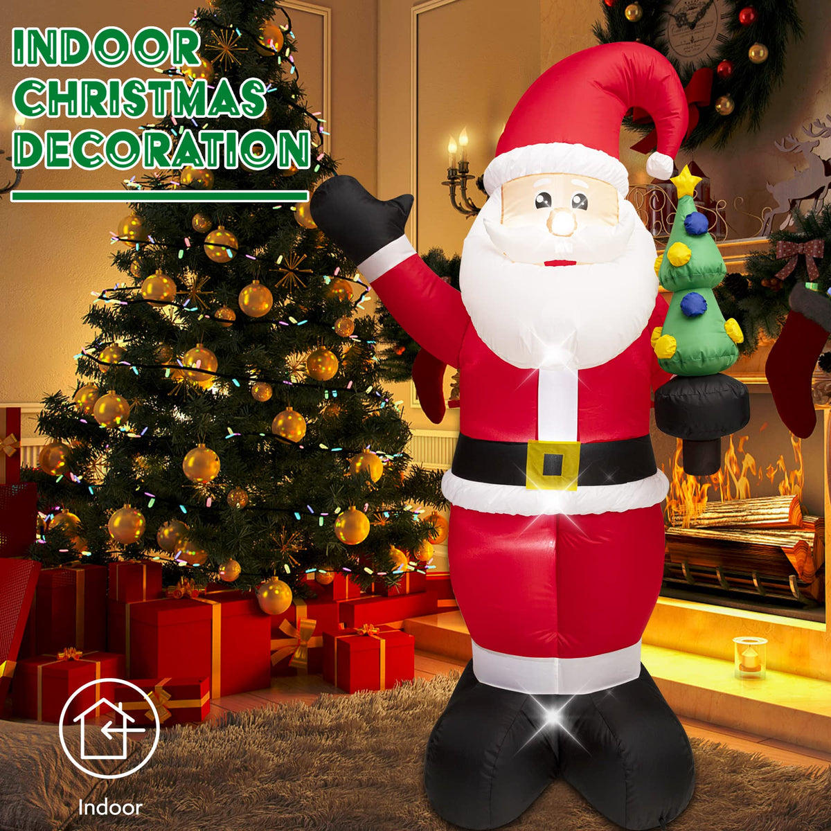 SEHNSY 6.5FT Christmas Inflatables Decorations for Yard Santa Claus Blow Up Inflatable Christmas Decoration with Bright LED Lights for Outdoor Indoor Garden Outside Patio Roof Lawn Xmas Decor Gifts