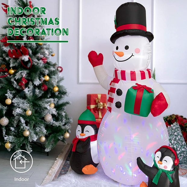 SEHNSY 6FT Christmas Inflatables Decorations for Yard Snowman Blow Up Inflatable Christmas Decoration with Colorful LED Lights for Outdoor Indoor Garden Outside Patio Roof Lawn Xmas Decor Gifts