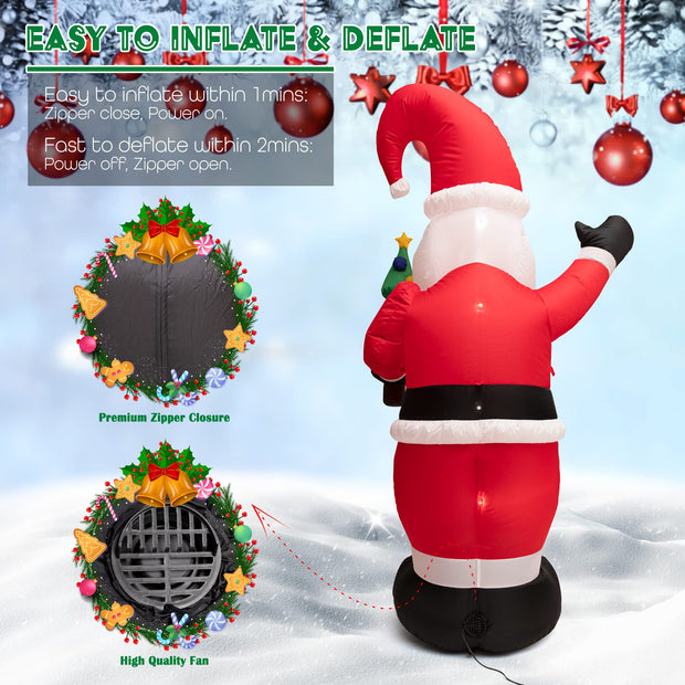 SEHNSY 6.5FT Christmas Inflatables Decorations for Yard Santa Claus Blow Up Inflatable Christmas Decoration with Bright LED Lights for Outdoor Indoor Garden Outside Patio Roof Lawn Xmas Decor Gifts