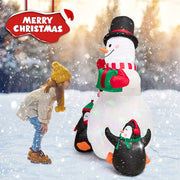 SEHNSY 6FT Christmas Inflatables Decorations for Yard Snowman Blow Up Inflatable Christmas Decoration with Colorful LED Lights for Outdoor Indoor Garden Outside Patio Roof Lawn Xmas Decor Gifts