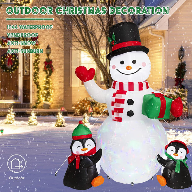 SEHNSY 6FT Christmas Inflatables Decorations for Yard Snowman Blow Up Inflatable Christmas Decoration with Colorful LED Lights for Outdoor Indoor Garden Outside Patio Roof Lawn Xmas Decor Gifts