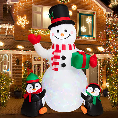 SEHNSY 6FT Christmas Inflatables Decorations for Yard Snowman Blow Up Inflatable Christmas Decoration with Colorful LED Lights for Outdoor Indoor Garden Outside Patio Roof Lawn Xmas Decor Gifts