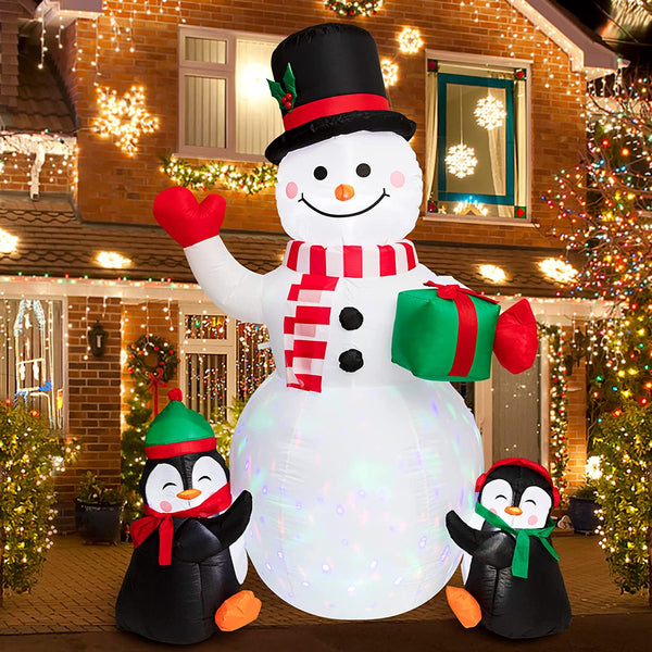 SEHNSY 6FT Christmas Inflatables Decorations for Yard Snowman Blow Up Inflatable Christmas Decoration with Colorful LED Lights for Outdoor Indoor Garden Outside Patio Roof Lawn Xmas Decor Gifts