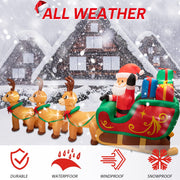 AFINETH 12ft Lighted Christmas Inflatables Santa Claus on Sleigh with 3 Reindeer & Gift Boxes, Giant Blow Up Inflatable Christmas Decorations, Built-in LED Lights Yard Decoration for Christmas, Holiday Party