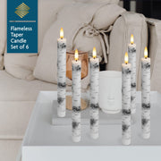 SEHNSY Real Wax Flameless Taper Candles with 2 Remote Timer,Dropping Wax Battery Operated LED Candles Set with 3D Flickering Flame,9.6" Ivory Realistic Candlesticks for Wedding Home Decor,6 Pack