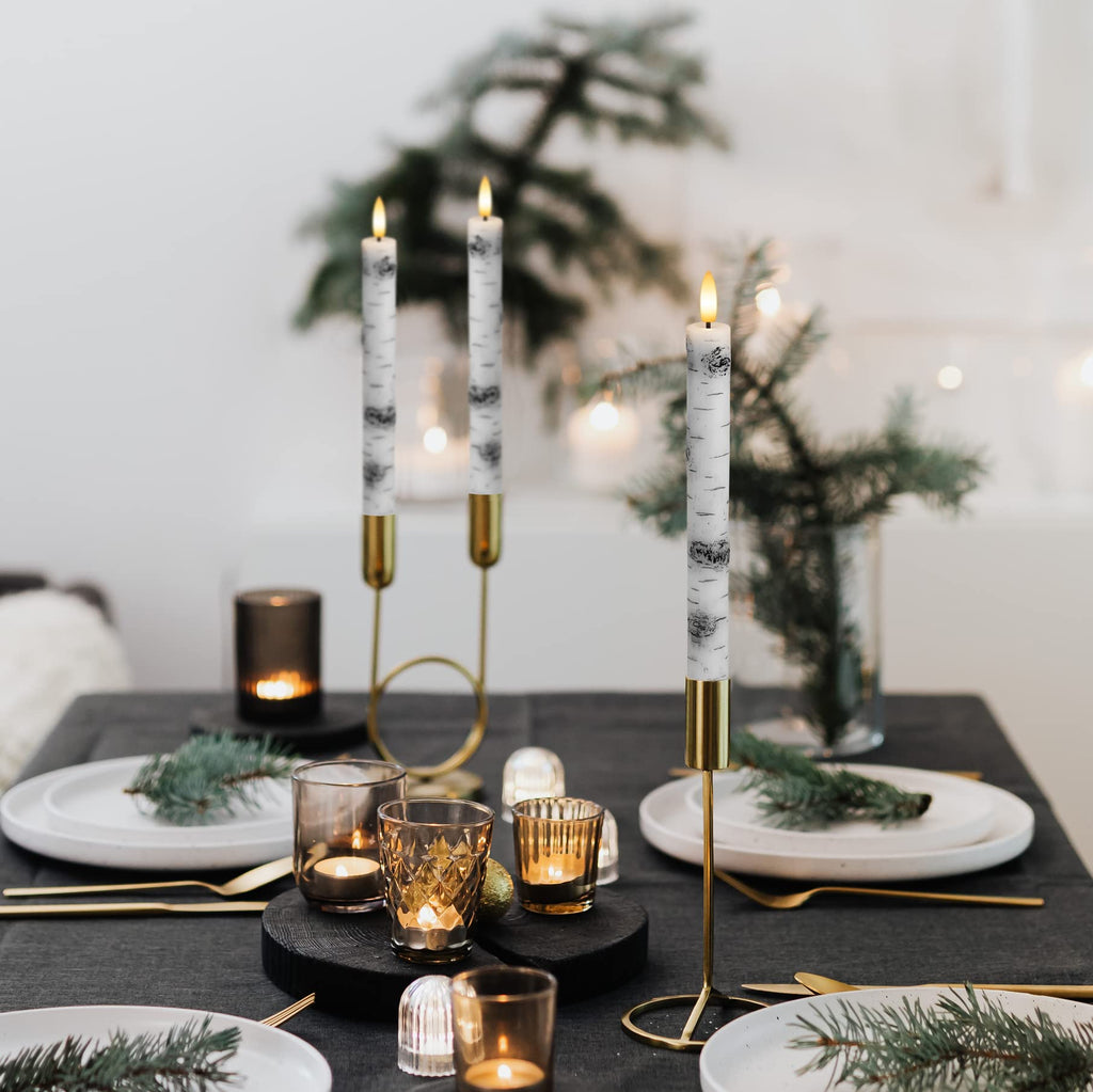 SEHNSY Real Wax Flameless Taper Candles with 2 Remote Timer,Dropping Wax Battery Operated LED Candles Set with 3D Flickering Flame,9.6" Ivory Realistic Candlesticks for Wedding Home Decor,6 Pack