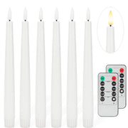 AFINETH Flameless Taper Candles with 3D Wick, 9.6" Real Wax LED Candles with Remote and Timer, 3 Pack Flickering Candlesticks Battery Operated, Classic Tall Taper Candles for Home, Wedding, Party