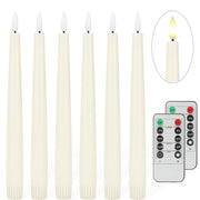 AFINETH Flameless Taper Candles with 3D Wick, 9.6" Real Wax LED Candles with Remote and Timer, 3 Pack Flickering Candlesticks Battery Operated, Classic Tall Taper Candles for Home, Wedding, Party