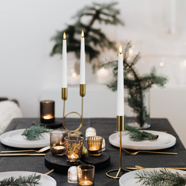 SEHNSY Real Wax Flameless Taper Candles with 2 Remote Timers,Battery Operated LED Candles Set with 3D Flickering Flame,9.6" Ivory Realistic Dripless Candlesticks for Wedding Home Decor,6 Pack
