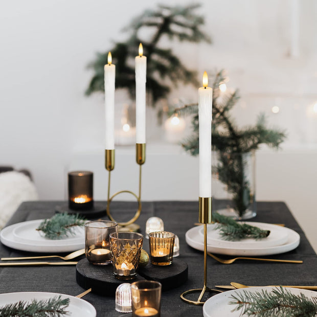 SEHNSY Real Wax Flameless Taper Candles with 2 Remote Timer,Dropping Wax Battery Operated LED Candles Set with 3D Flickering Flame,9.6" Ivory Realistic Candlesticks for Wedding Home Decor,6 Pack