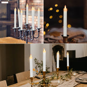 AFINETH Flameless Taper Candles with Moving Wick, 9.6" Real Wax LED Candles with Remote and Timer, 2 Pack Flickering Candlesticks Battery Operated Electric Candles for Home, Wedding, Party, Decor, Ivory